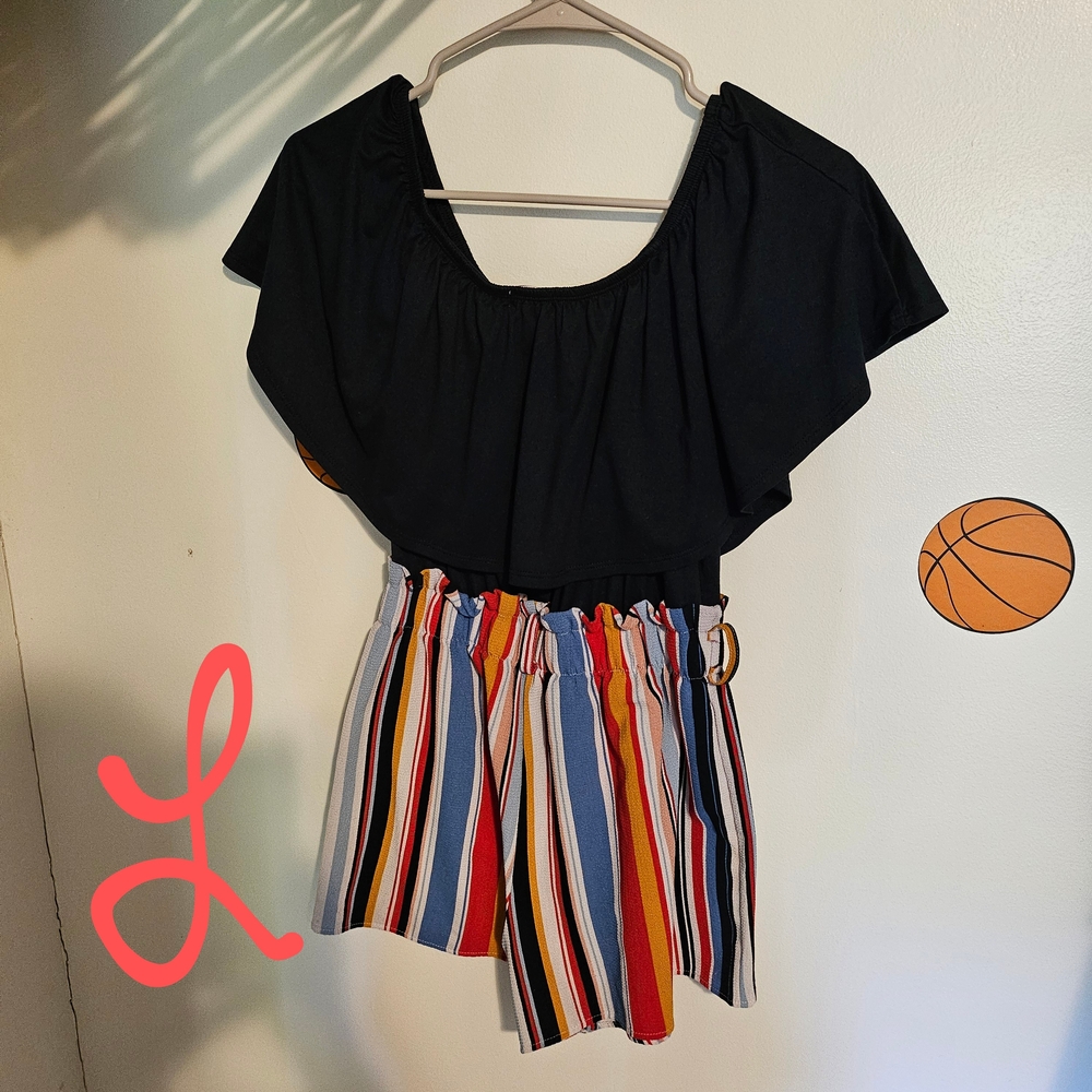 Striped Women's Shorts - Black, Red, Blue, Yellow